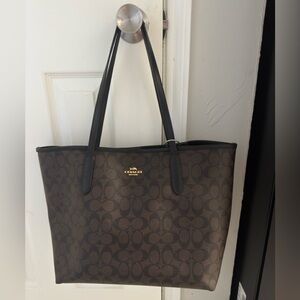 Coach Dark Brown Signature Tote